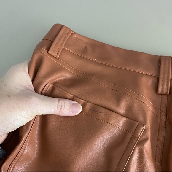 Blank NYC Baxter Ribcage Straight Leg Vegan Faux Leather Pants 29 Carmel Tan - Picture 11 of 13